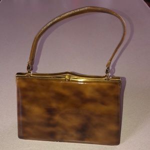 🌺Vintage 50’s Marble Patent Bag